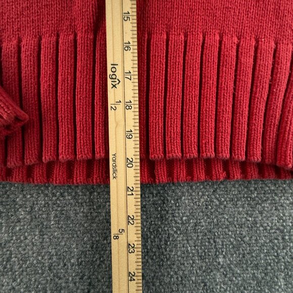 Ralph Lauren Polo Jeans Women Flag Sweater Medium Red Long Sleeve Knit Cotton - Picture 6 of 16